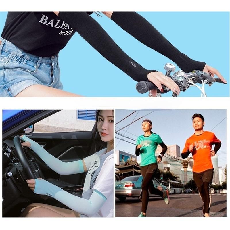 1 Pair Sun Protection Cuff Ice Sensation Biker Football Arm Sleeve Hand Cover