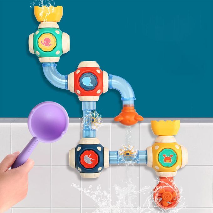 Lovely Bath Waterfall Toys DIY Pipes Tubes For Unisex Children Kids 4