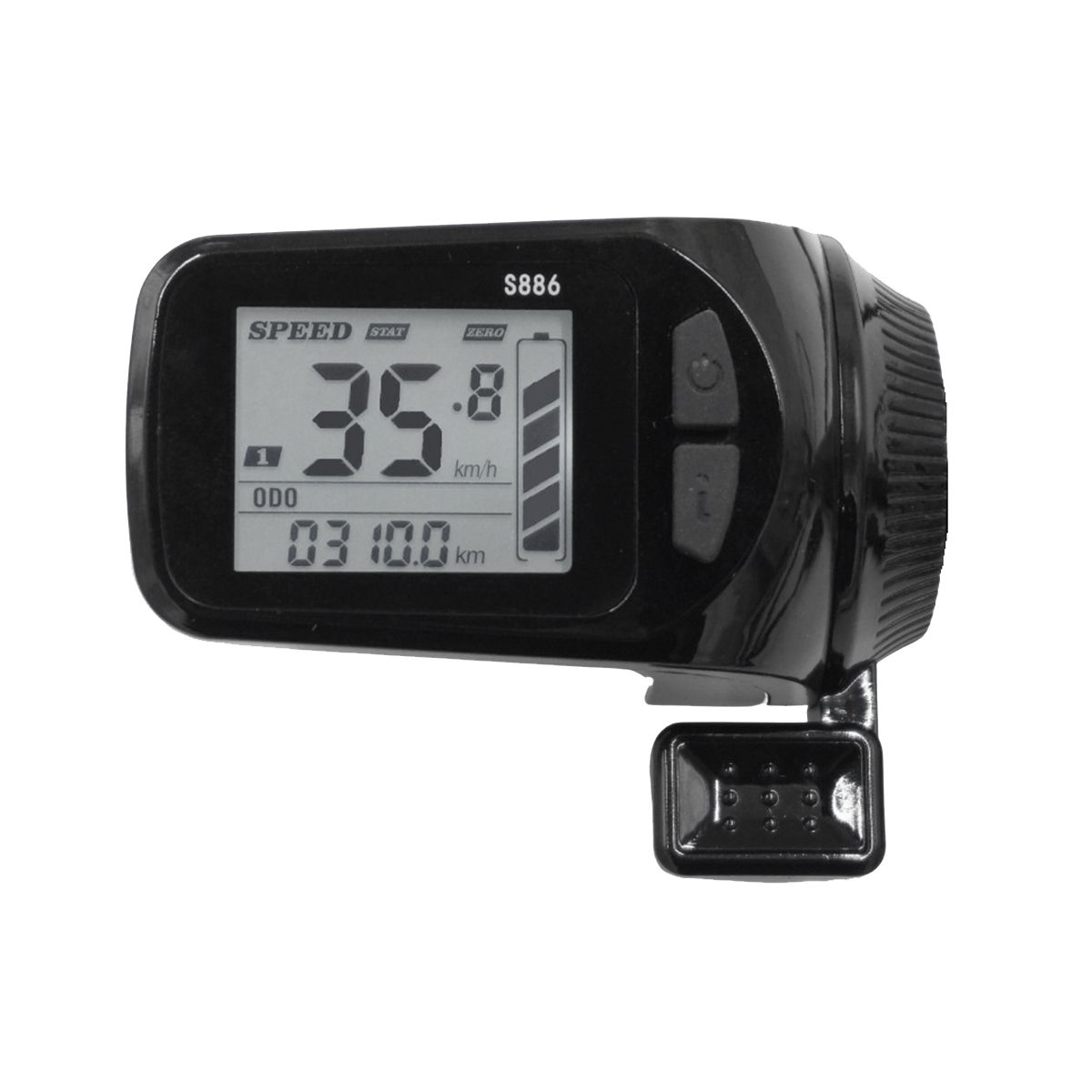 24V/36V/48V/60V S886 Ebike LCD Display Panel Thumb Throttle for Electric Bicycles E-Scooter(SM Plug 5PIN)