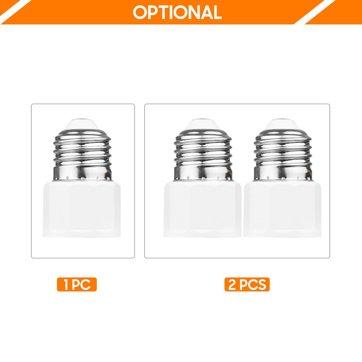 2 PCS E26 E27 Light Bulb Socket Adapter 2 Or 3 Prong AC