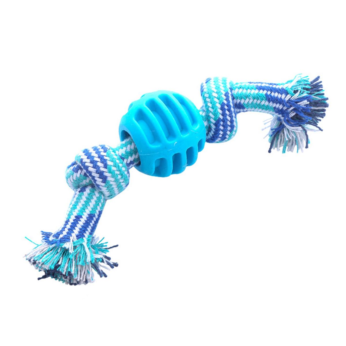 Dogs Toy Tooth Cleaning Indestructible Solid Core Elastic Ball Blue