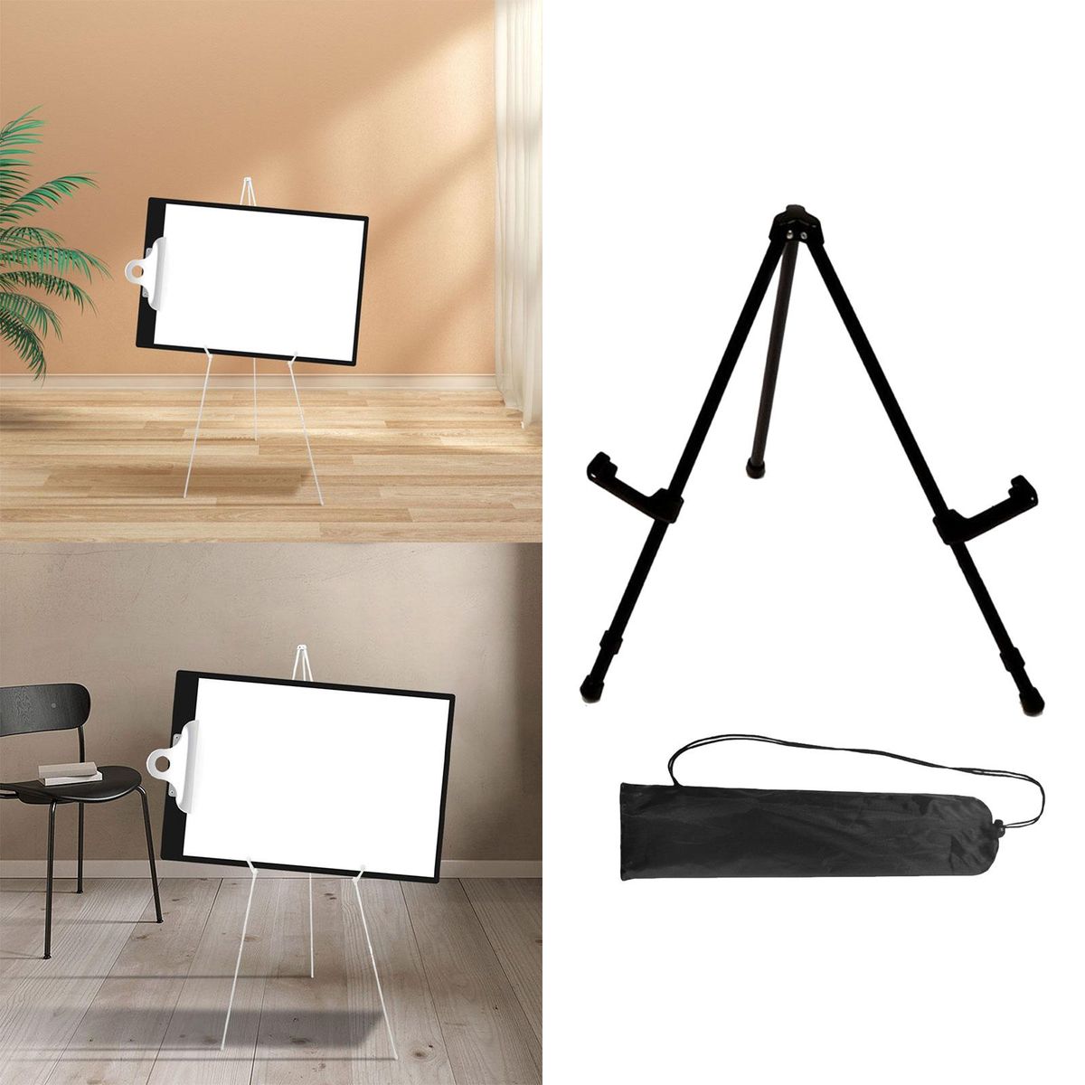 Tripod Display Easel Stand Metal Easel Stable Black