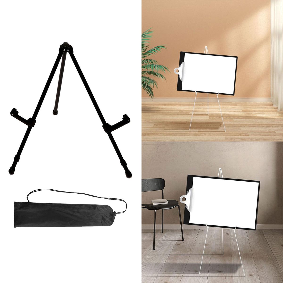 Tripod Display Easel Stand Metal Easel Stable Black