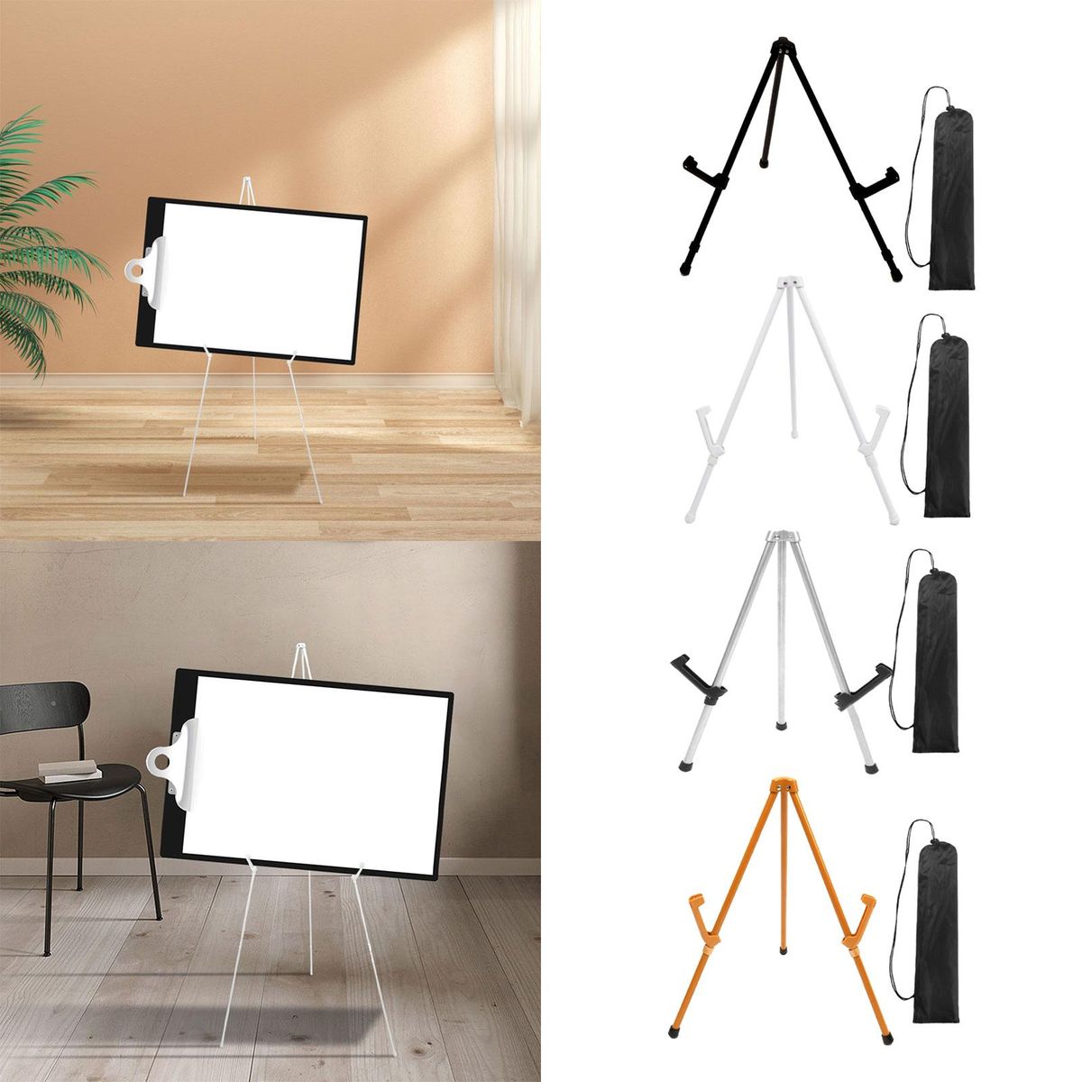 Tripod Display Easel Stand Metal Easel Stable Black