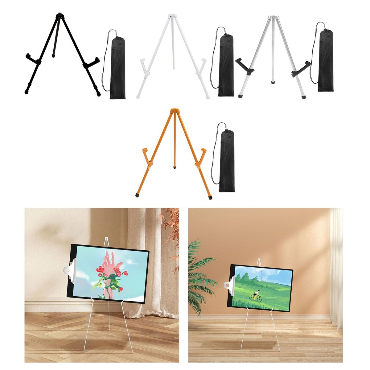Tripod Display Easel Stand Metal Easel Stable Black