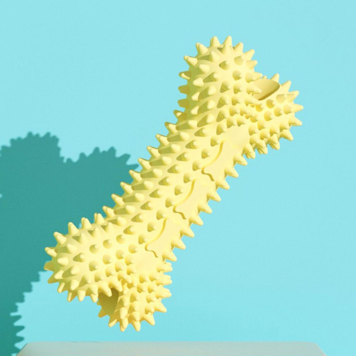 Pet Molar Stick Groove Design Bite Resistant Toy for Teeth Gum Massage Yellow