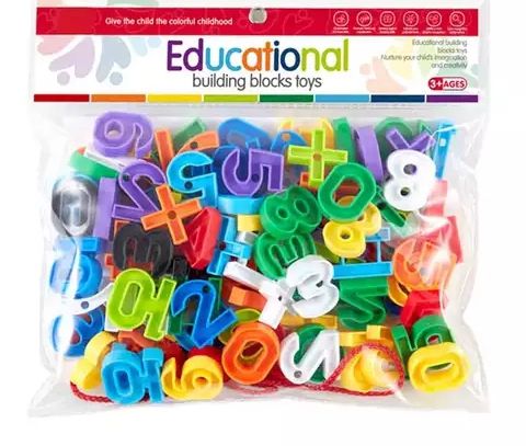 Educational Montessori Learning Number Blocks With String