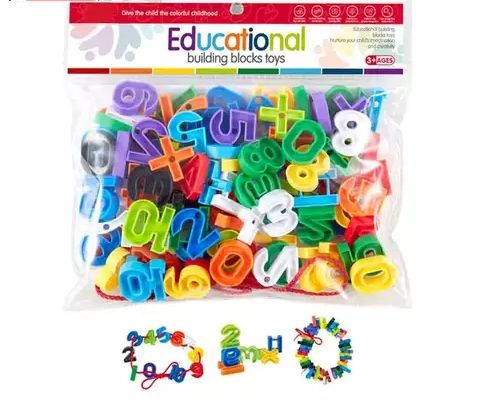 Educational Montessori Learning Number Blocks With String
