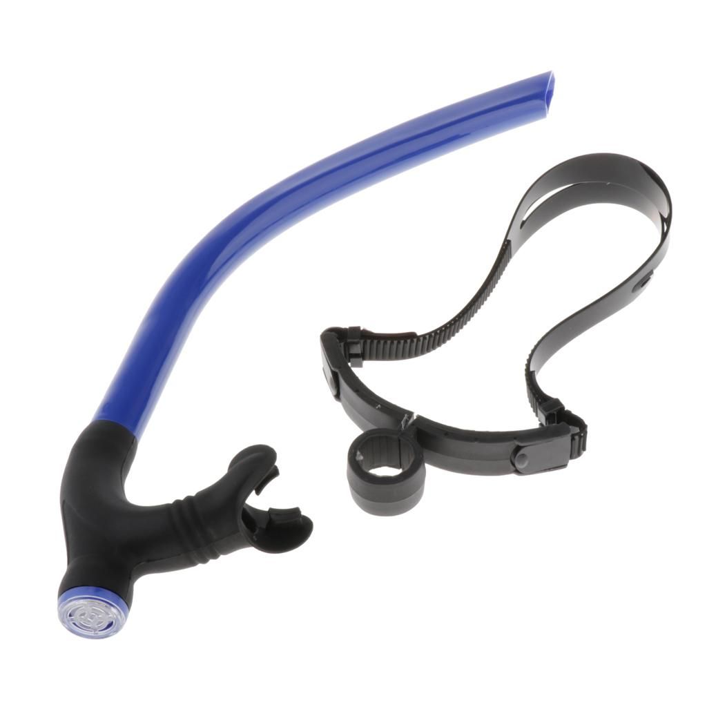 Swimmers Training Snorkel Pool Open Water Swimming Breath Tube W Blue