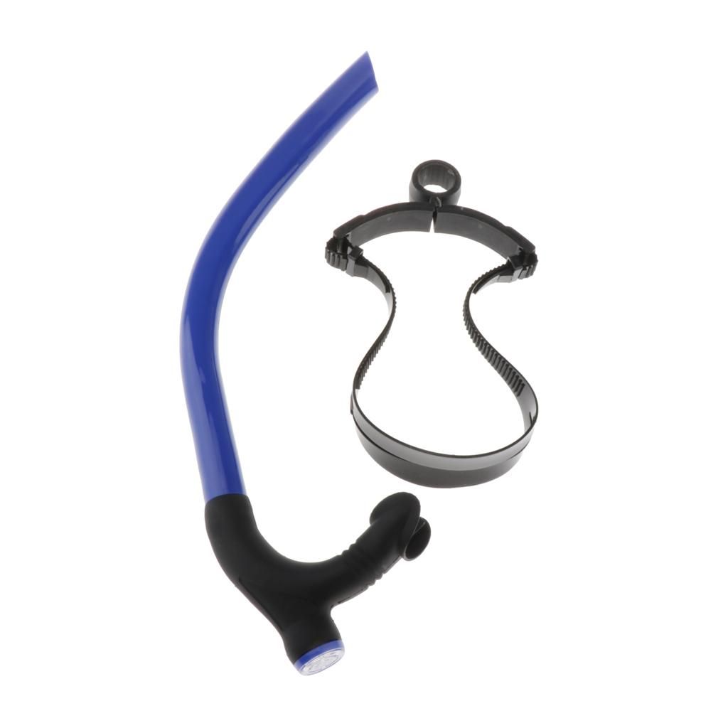 Swimmers Training Snorkel Pool Open Water Swimming Breath Tube W Blue