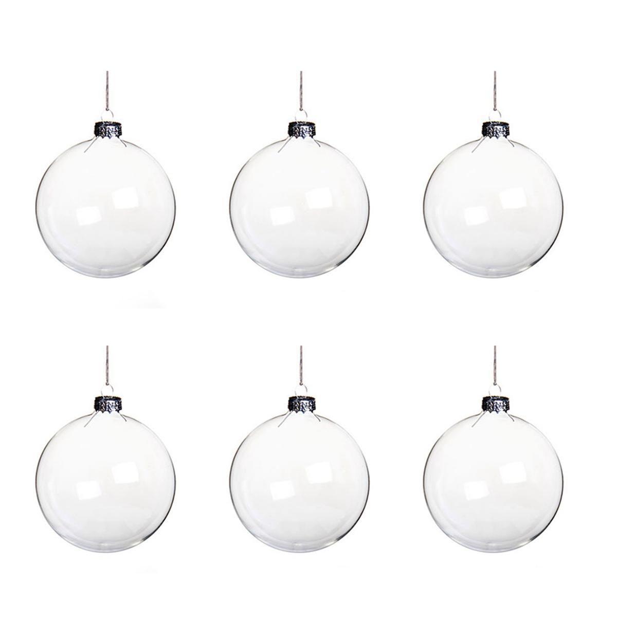 6Pcs 8cm DIY Christmas Tree Hanging Ball Transparent