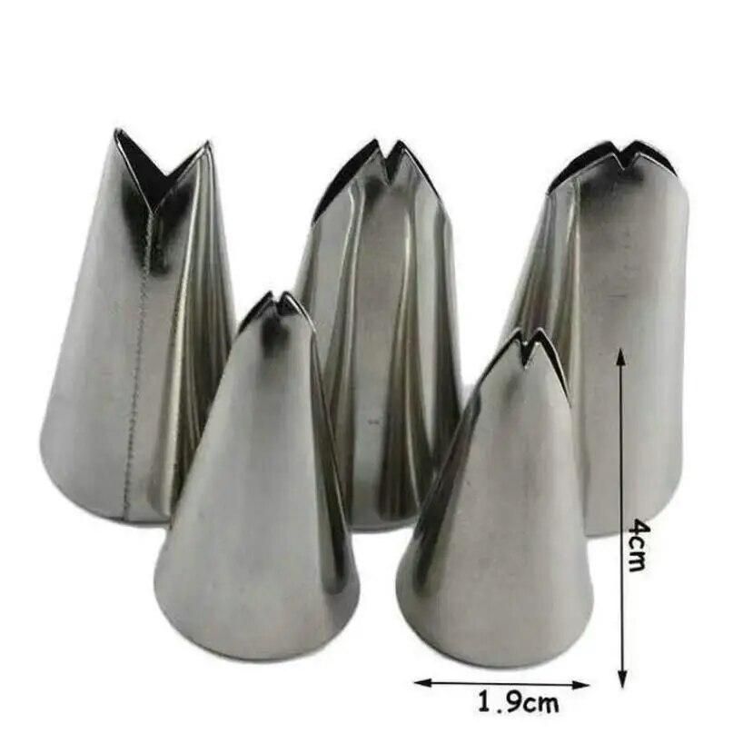 Leaves Set Nozzles 5Pcs Seam Stainless Steel Icing Piping Nozzle Pastry Tips For Cream Cake Fondant Baking Decorating Tools