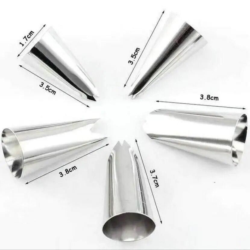Leaves Set Nozzles 5Pcs Seam Stainless Steel Icing Piping Nozzle Pastry Tips For Cream Cake Fondant Baking Decorating Tools