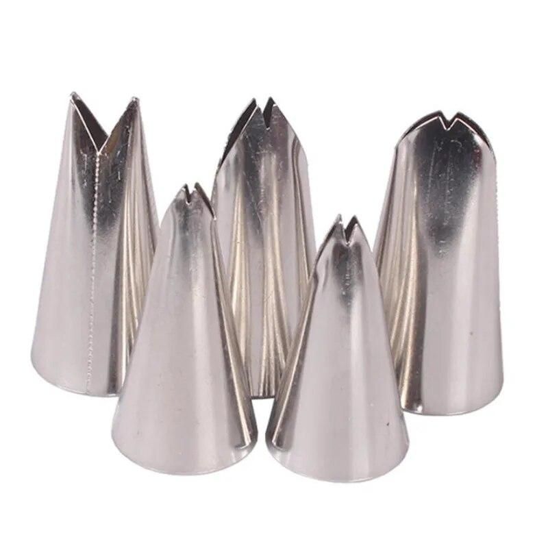 Leaves Set Nozzles 5Pcs Seam Stainless Steel Icing Piping Nozzle Pastry Tips For Cream Cake Fondant Baking Decorating Tools