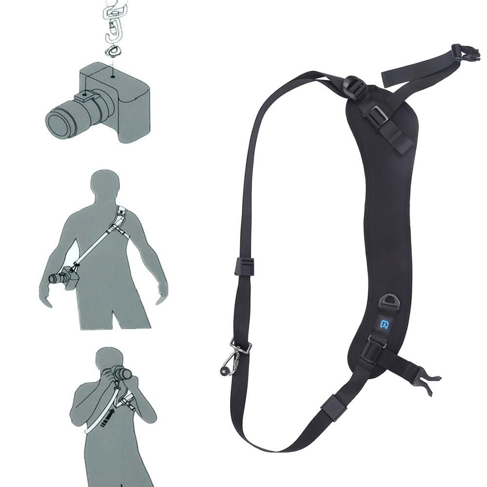 PULUZ Camera Strap Quick Release Shoulder Belt Anti-Slip Soft Pad Belt Quick Rapid Shoulder Sling with Metal Hook for SLR/DSLR Cameras