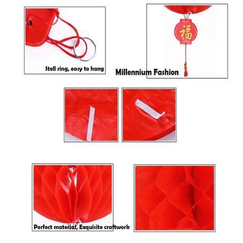 6 Strings Red Paper Lanterns Decoration For