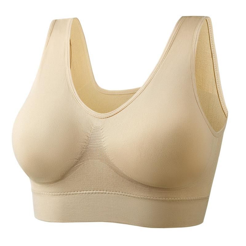 Zero binding underwear Large yoga shockproof sports bra No steel ring No mark one-piece bra female