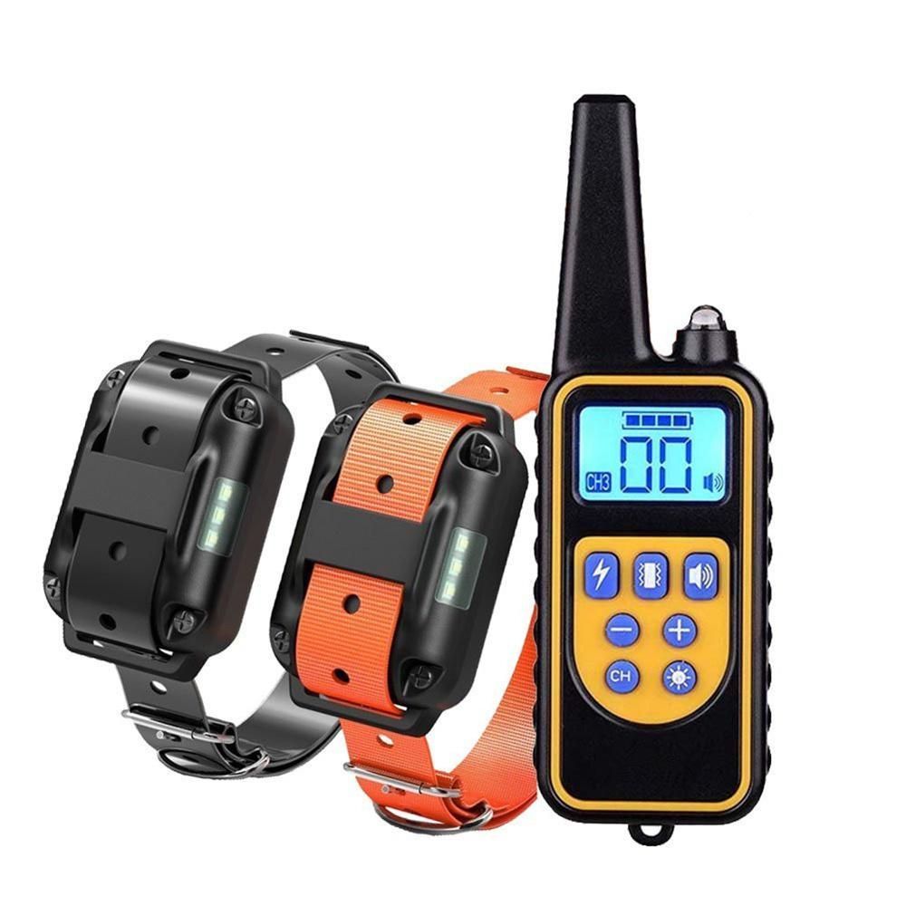 Electric Dog Training Collar Waterproof Rechargeable Remote Control Pet with LCD Display for All Size Bark-stop Collars