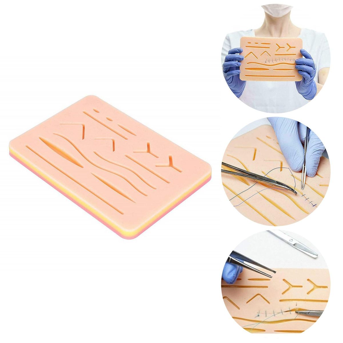 Traumatic Skin Model Debridement Training Suture Pad Skin Color