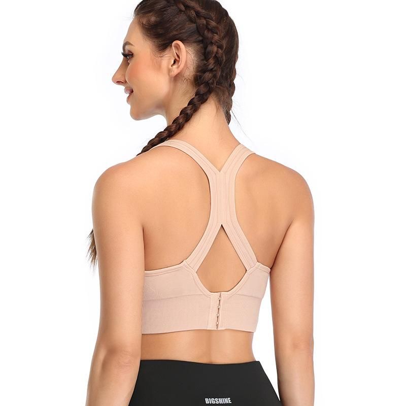 New vest type running underwear x shape back gathering sports bra