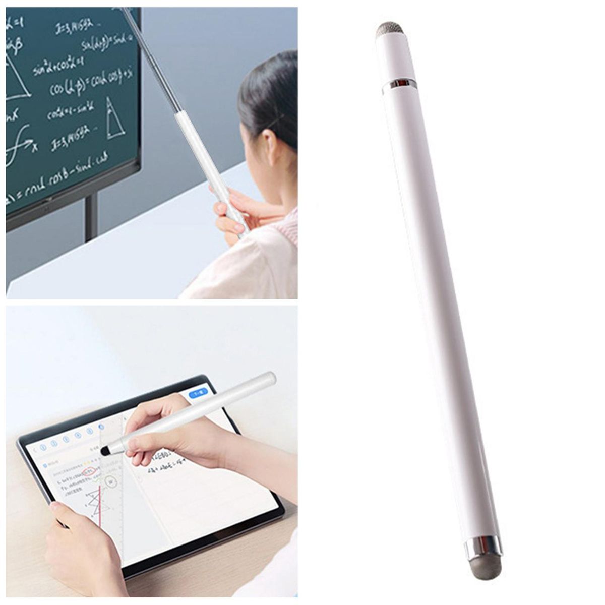 Portable Retractable Pointer Pen Smarttouch Dual-headed for Electronic White