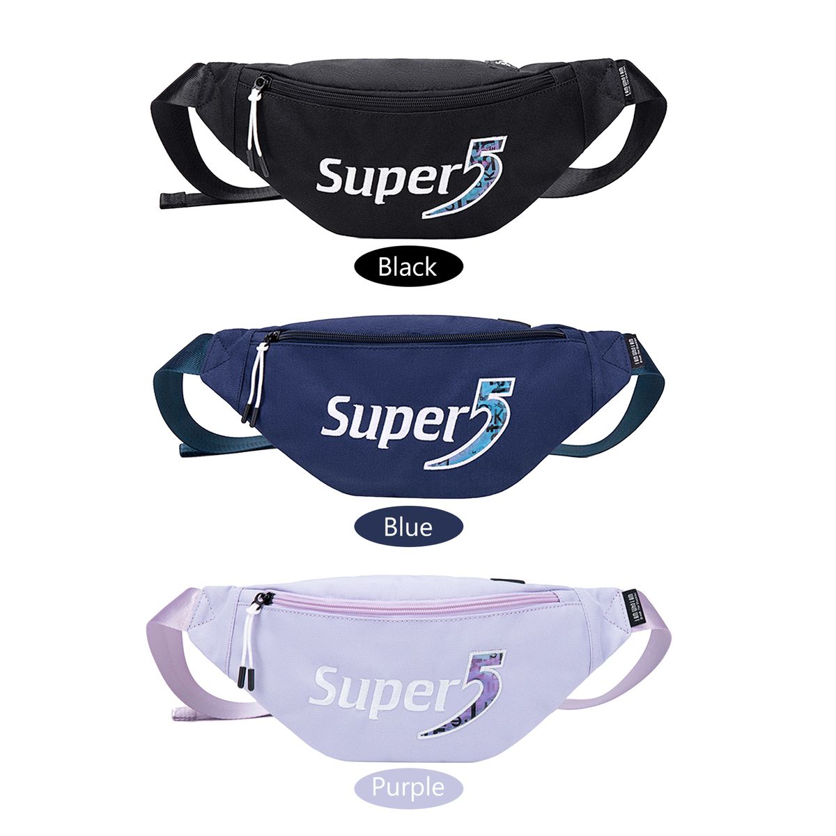 Women Men Waist Bag With Pocket Zip Adjustable Strap Bumbag