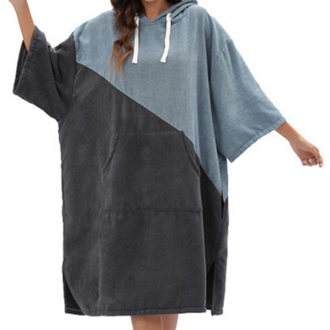 Beach Surf Poncho Microfiber Changing Robe Surfer Diagonal Stripes