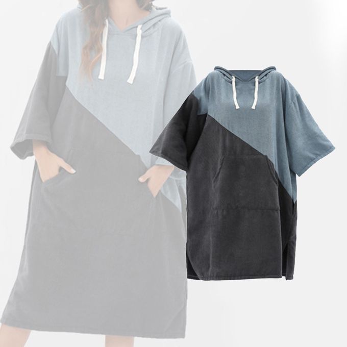 Beach Surf Poncho Microfiber Changing Robe Surfer Diagonal Stripes