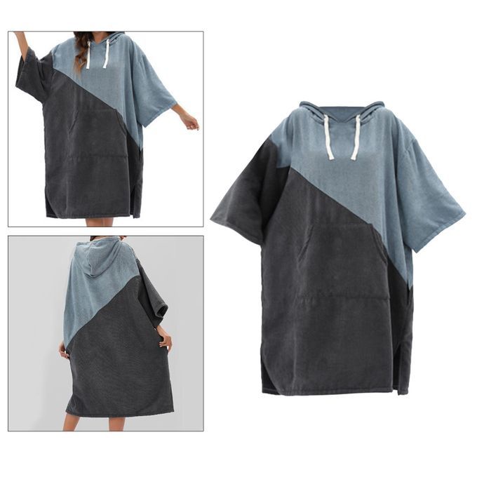 Beach Surf Poncho Microfiber Changing Robe Surfer Diagonal Stripes
