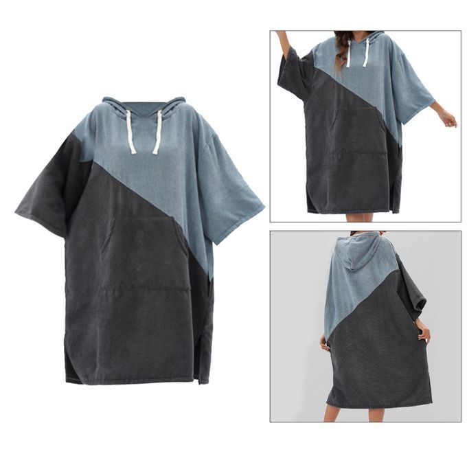 Beach Surf Poncho Microfiber Changing Robe Surfer Diagonal Stripes