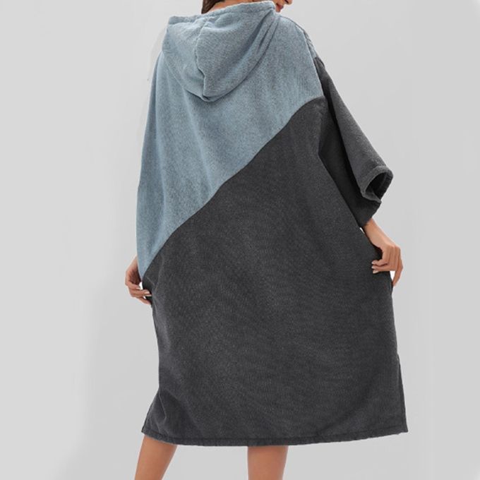 Beach Surf Poncho Microfiber Changing Robe Surfer Diagonal Stripes