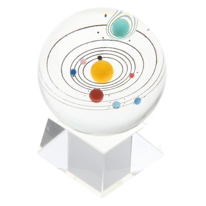 Clear Solar System Glass Crystal Ball Kids Educational Astronomy