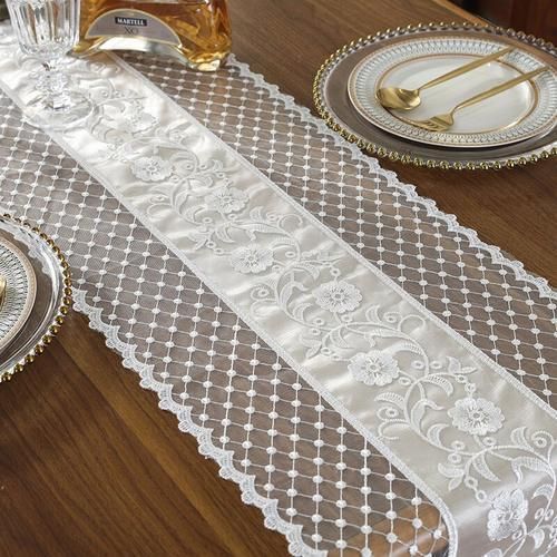 70cm Lace Korean Princess Table Flag European White Simple Tea Table Runner French Lace TV Cabinet Tablecloth