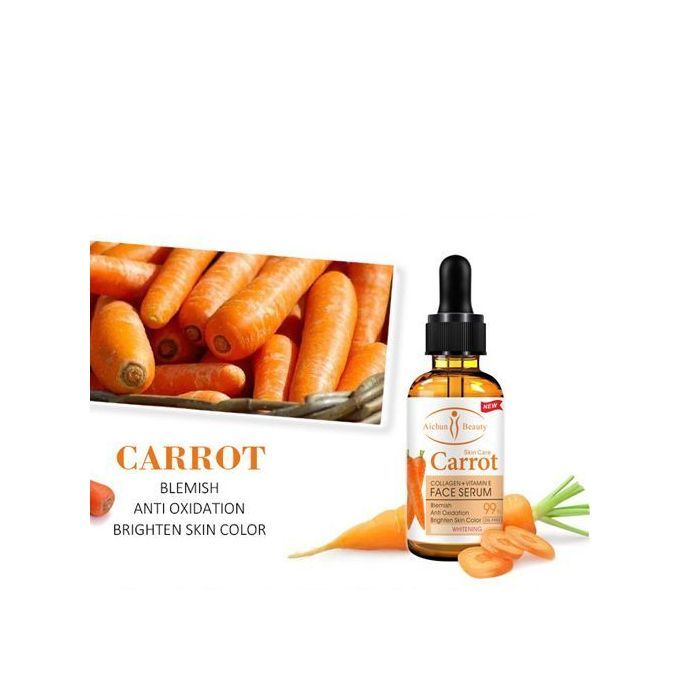 Beauty Collagen+Vitamin E Carrot Face Brightening Serum- 99% Oil FREE