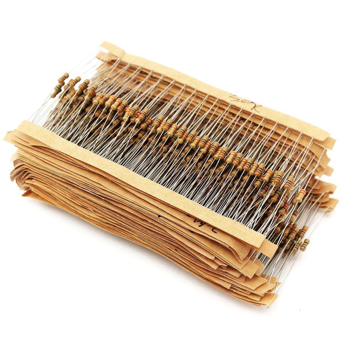 Details About 50value 1000pcs Carbon Film Resistor Assortment Kit 1/4w New