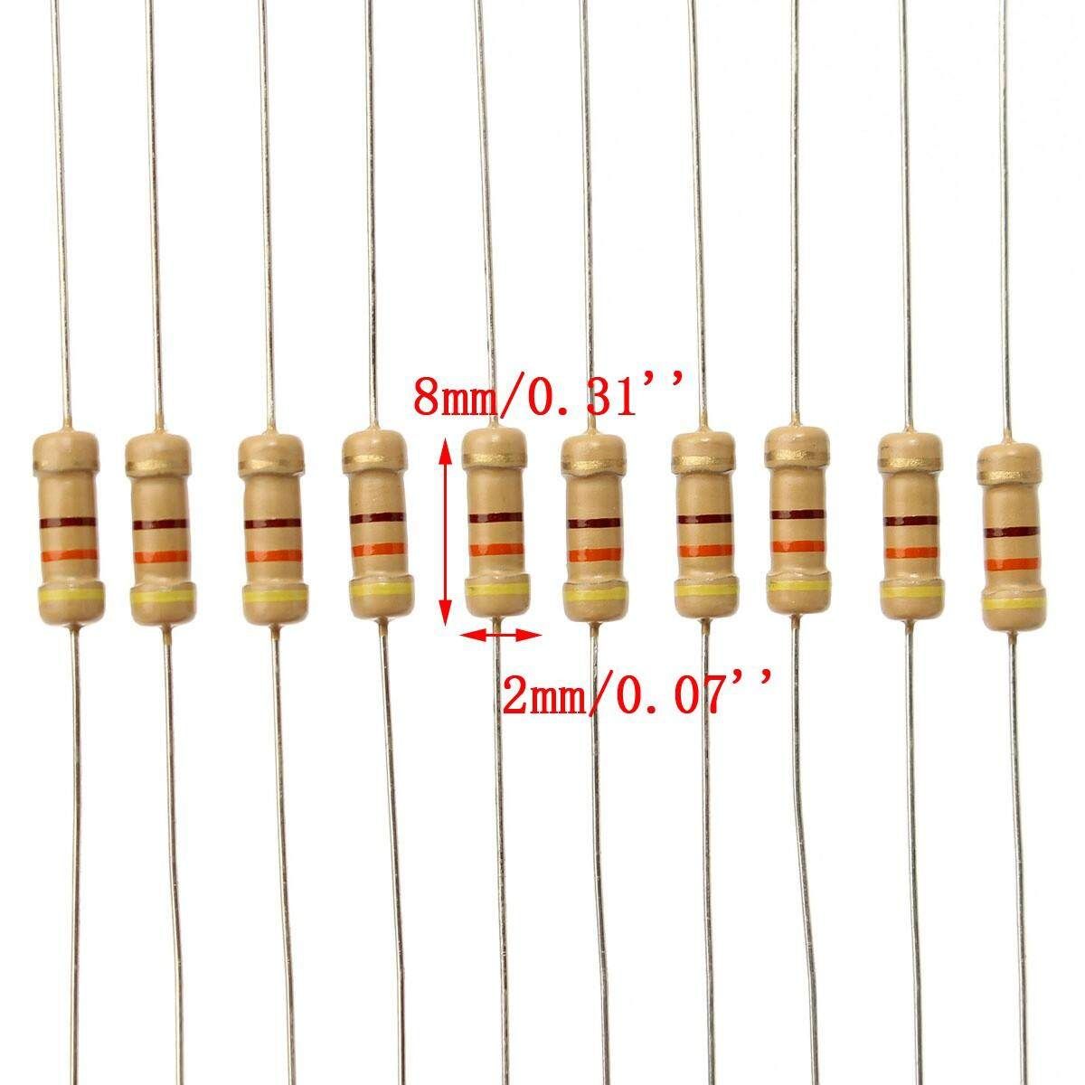 Details About 50value 1000pcs Carbon Film Resistor Assortment Kit 1/4w New