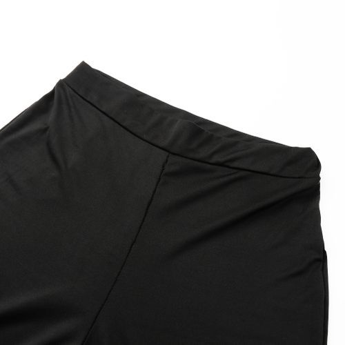 Two Piece Sets For Ladies Turtleneck Sleeveless Sexy Hollow Out Crop Top High Waist Split Pants Party Club Fashion Women's Set（#Black）