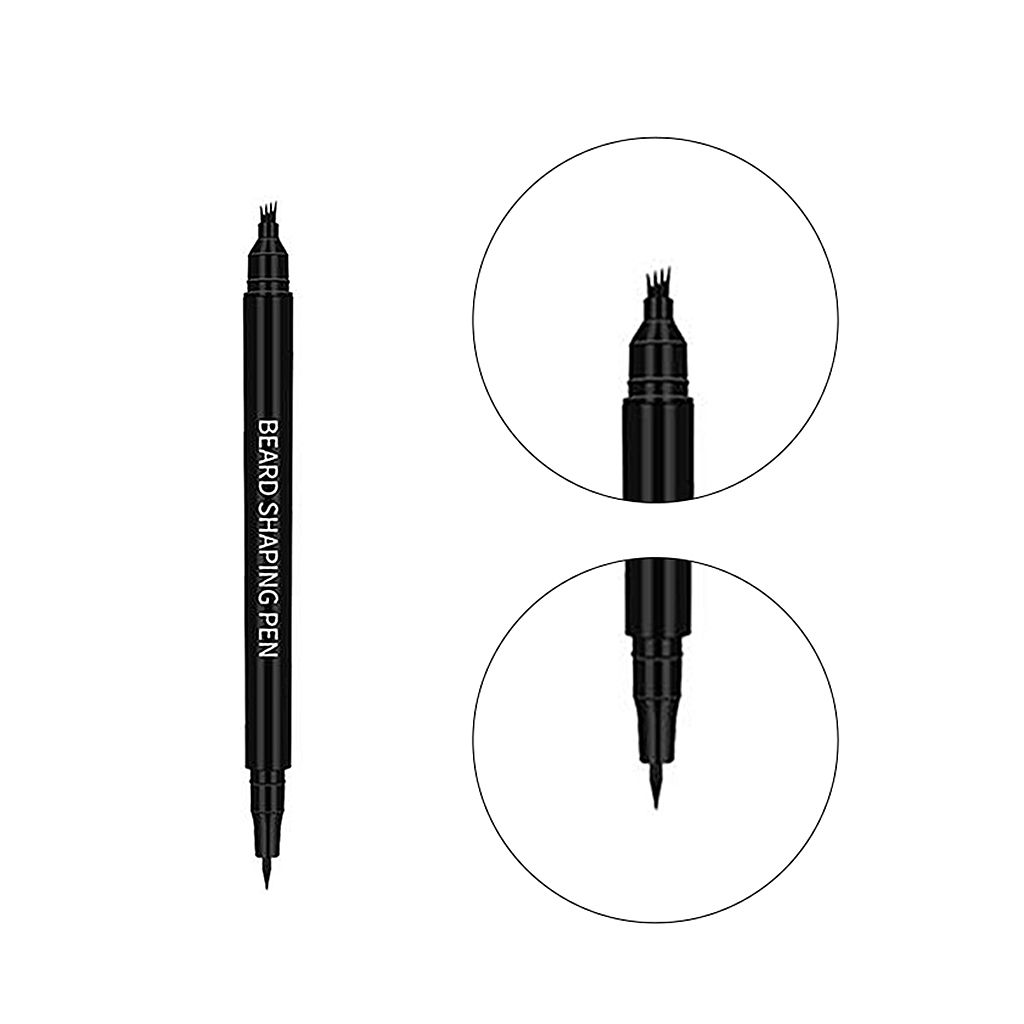 2 In 1 Waterproof Hair Moustache Eyebrow Beard Filler Pen Long