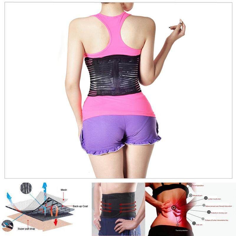 Deluxe Double Pull Lumbar Lower Back Pain Reliever Brace Waist Belt L L
