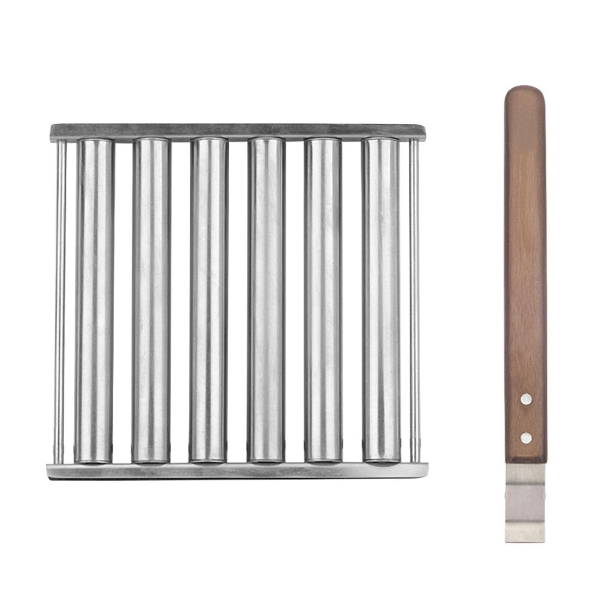 1 Set BBQ Roller Rack Hot Dog Sausage Roller Rack Stainless Steel