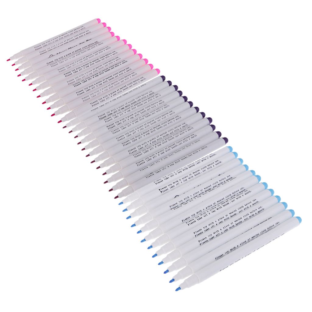 12x Air Water Erasable Pen Marker For Fabric Marking Sewing Blue