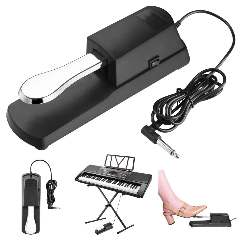 Universal Sustain Pedal W/14" Jack For Electric Piano Keyboard