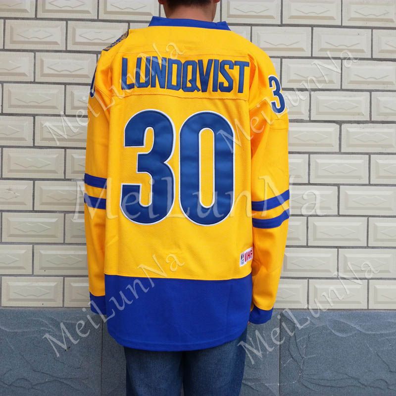 Team Sweden 30 Henrik Lundqvist Gold Hockey Jersey