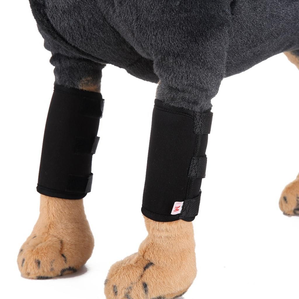 2pcs Pet Leg Brace Protector Dog Surgical Injury Fixed Black S