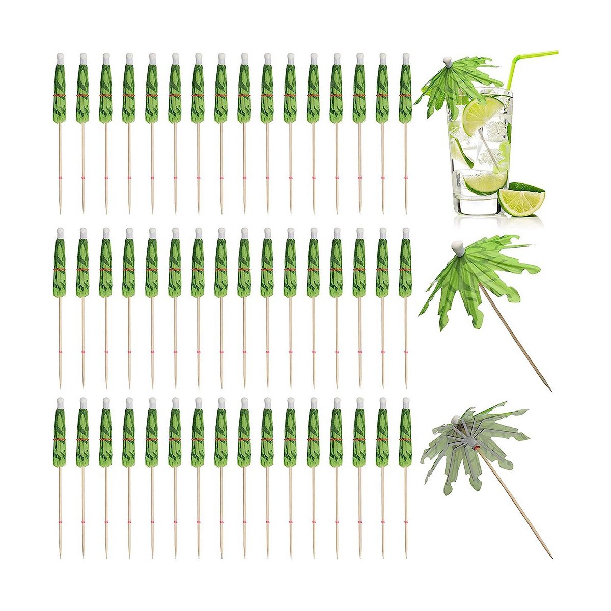 50Pcs Umbrellas for Drinks, Coconut Palm Tree Umbrella