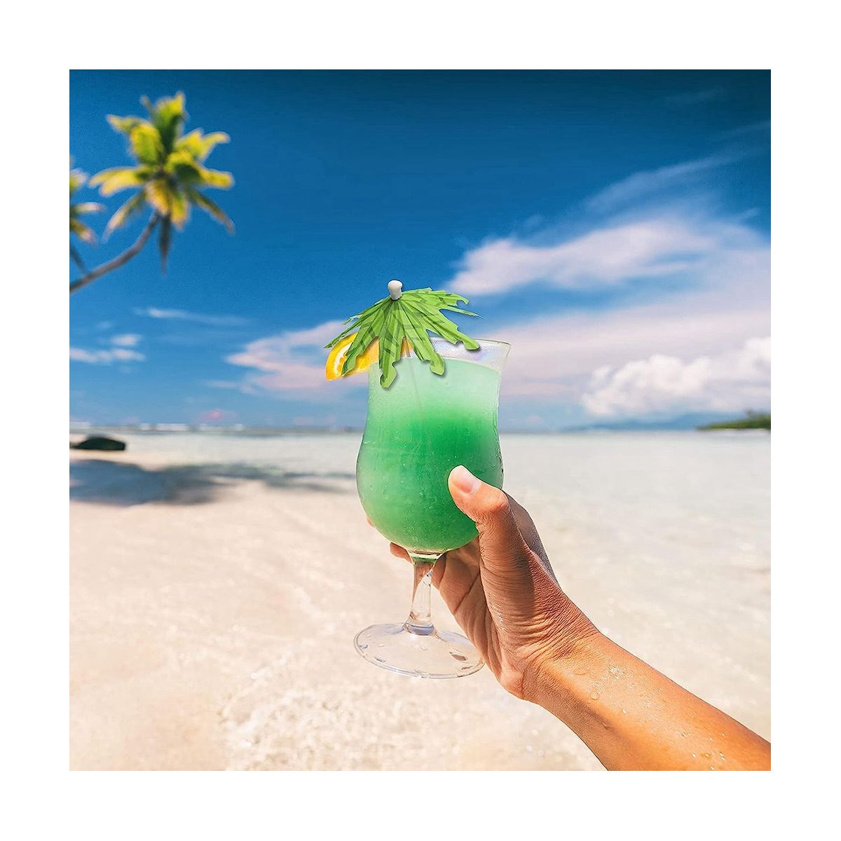 50Pcs Umbrellas for Drinks, Coconut Palm Tree Umbrella