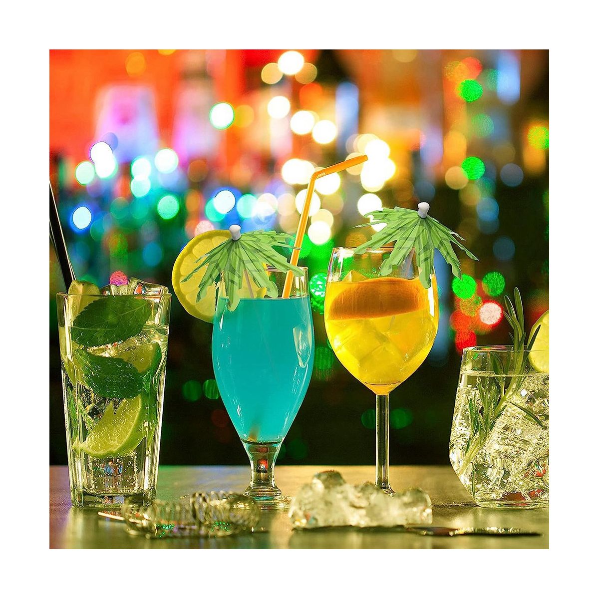 50Pcs Umbrellas for Drinks, Coconut Palm Tree Umbrella