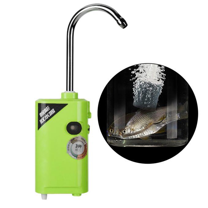 LED Portable Induction Water Absorber Rechargeable Oxygen Pump Green