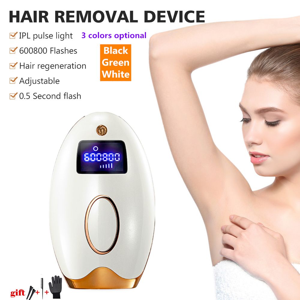 608000 Flashes IPL Permanent Photon Epilator Hair Removal Device With 5 Energy Levels-N11-White