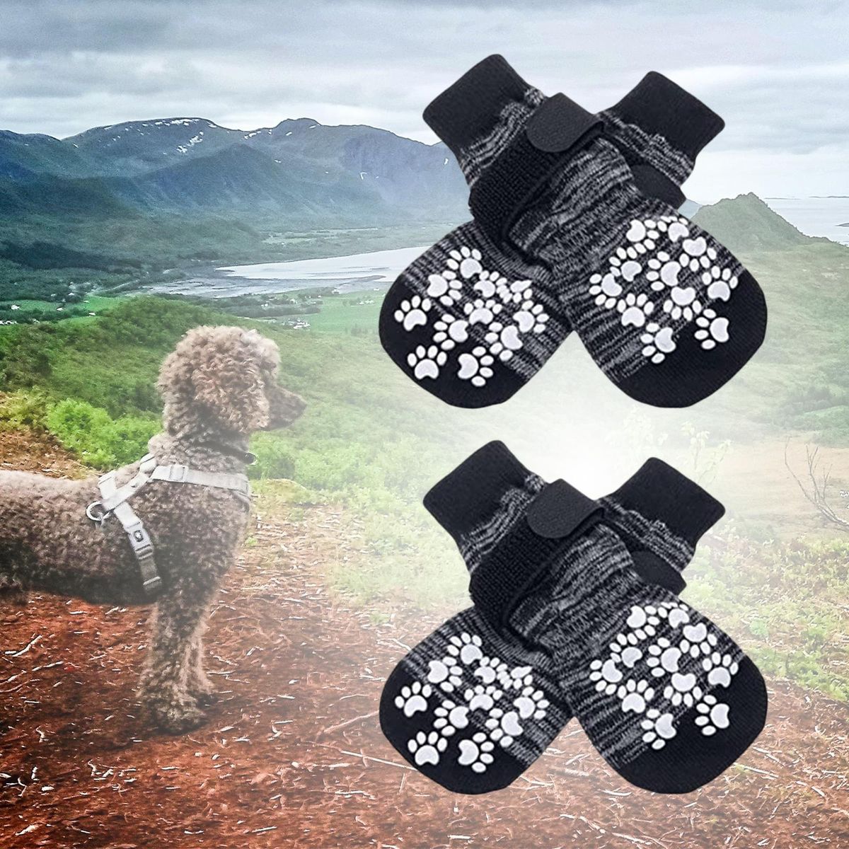 Anti Slip Dog Socks Traction Control For Indoor On